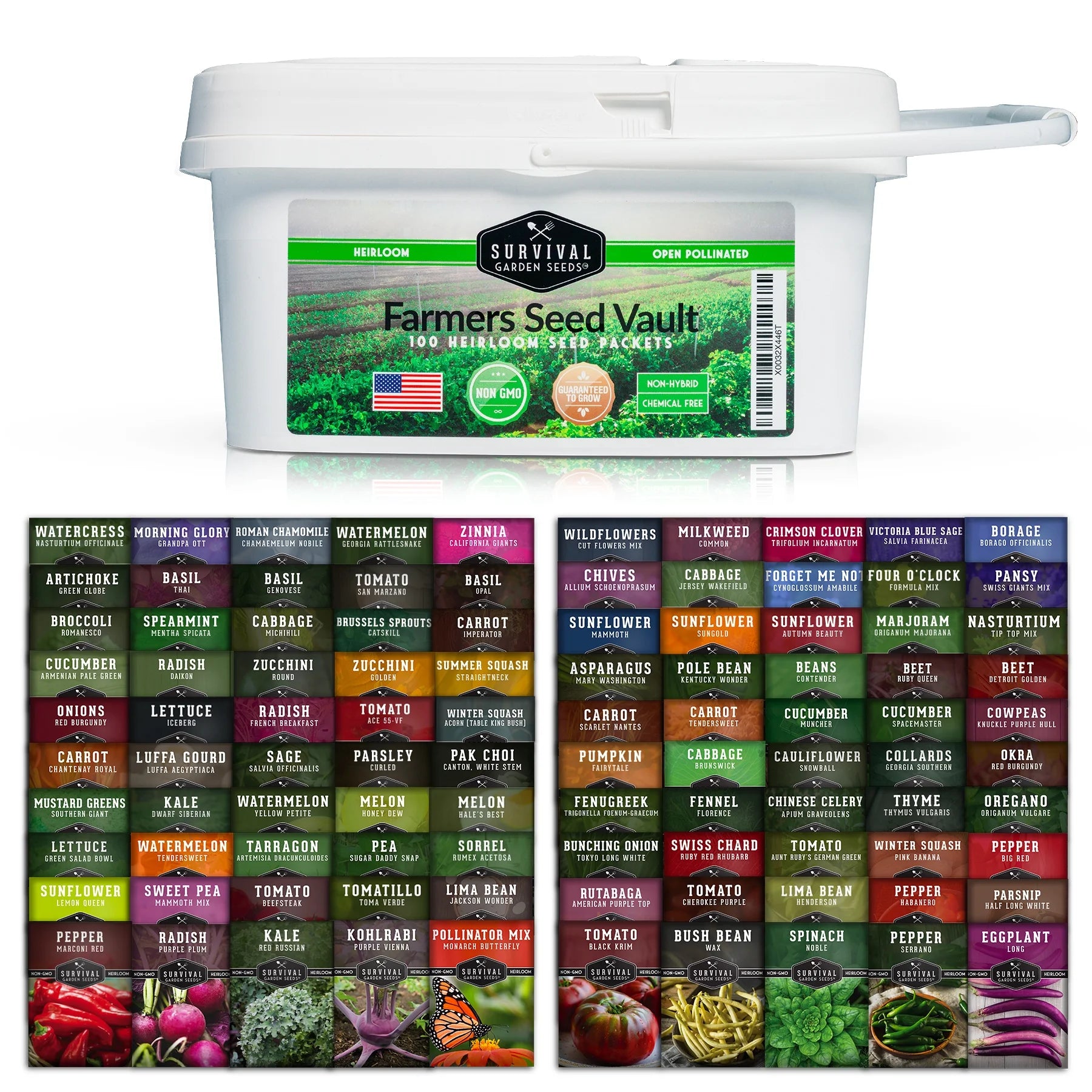 non hybrid garden seeds 100 Pack Farmer Collection Vegetable Seeds