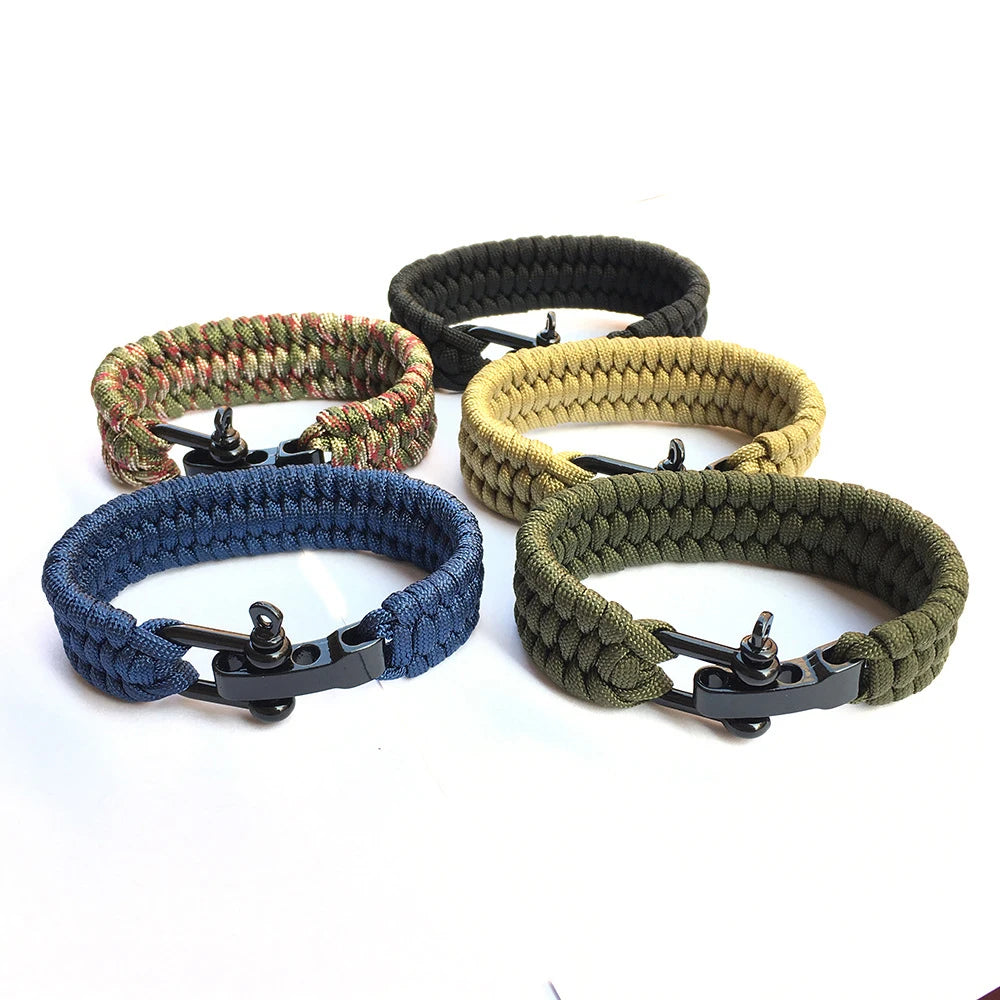 Outdoor Survival Paracord Nylon Rope Bracelet Survival Kit for Men Outdoor Emergency Survival Parachute Dropshipping