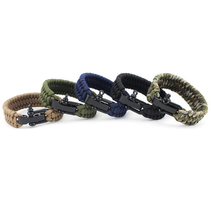 Outdoor Survival Paracord Nylon Rope Bracelet Survival Kit for Men Outdoor Emergency Survival Parachute Dropshipping