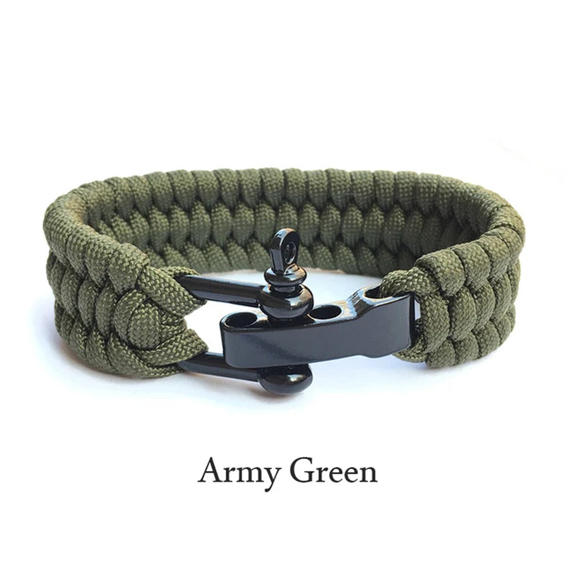 Outdoor Survival Paracord Nylon Rope Bracelet Survival Kit for Men Outdoor Emergency Survival Parachute Dropshipping