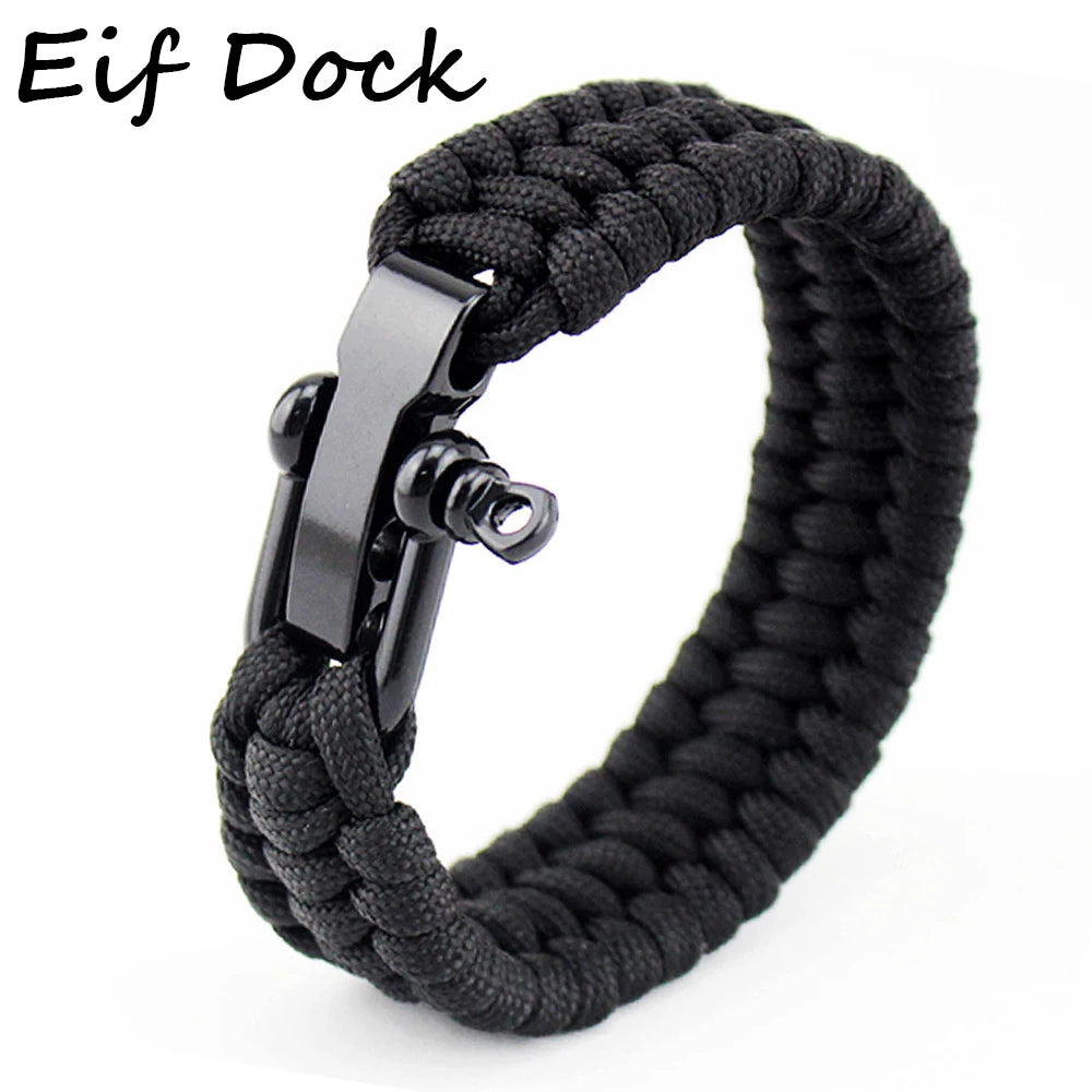 Outdoor Survival Paracord Nylon Rope Bracelet Survival Kit for Men Outdoor Emergency Survival Parachute Dropshipping