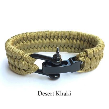 Outdoor Survival Paracord Nylon Rope Bracelet Survival Kit for Men Outdoor Emergency Survival Parachute Dropshipping