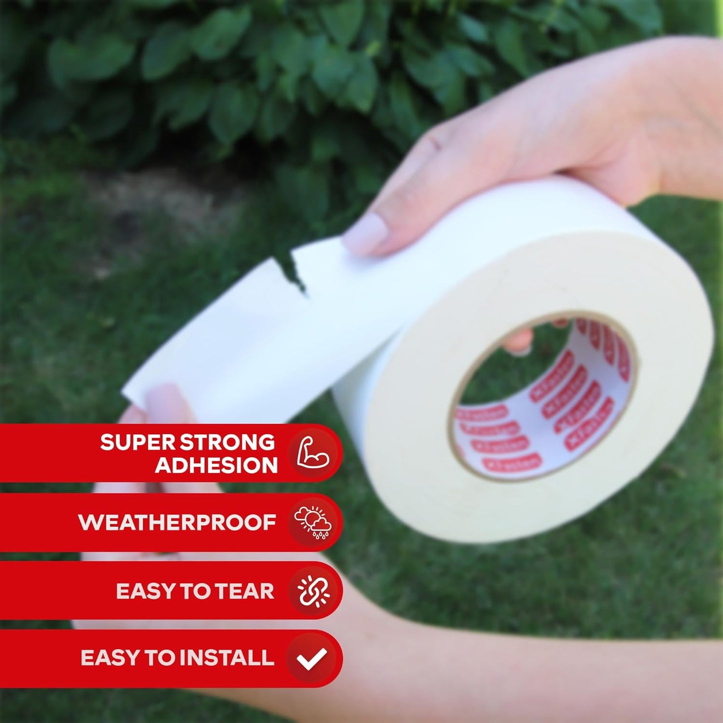 Super Strong Duct Tape, White, 3" X 30 Yards, Waterproof Duct Tape for Outdoor, Indoor, School and Industrial Use