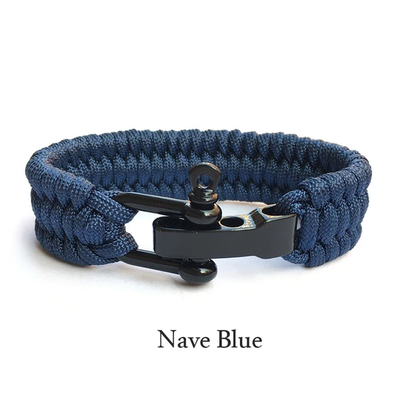 Outdoor Survival Paracord Nylon Rope Bracelet Survival Kit for Men Outdoor Emergency Survival Parachute Dropshipping