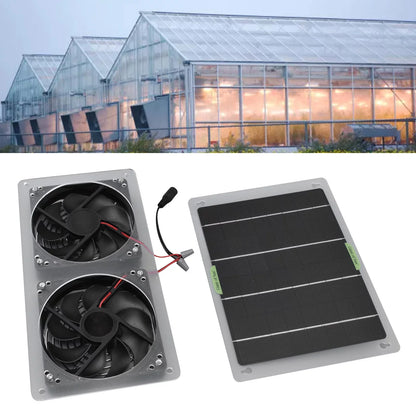 Spptty Solar Panel Fan Kit 100W 12V Waterproof Portable Dual Exhaust Fan Solar Panel Set for Home Greenhouse,Solar Panel Fan,Solar Exhaust Fan