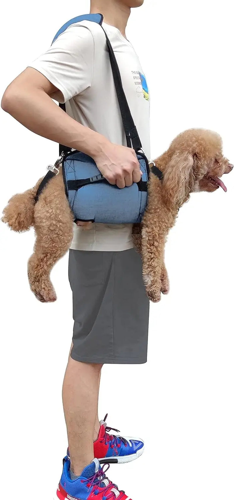 Dog Carry Sling, Emergency Backpack Pet Legs Support & Rehabilitation Dog Lift Harness for Nail Trimming, Dog Carrier